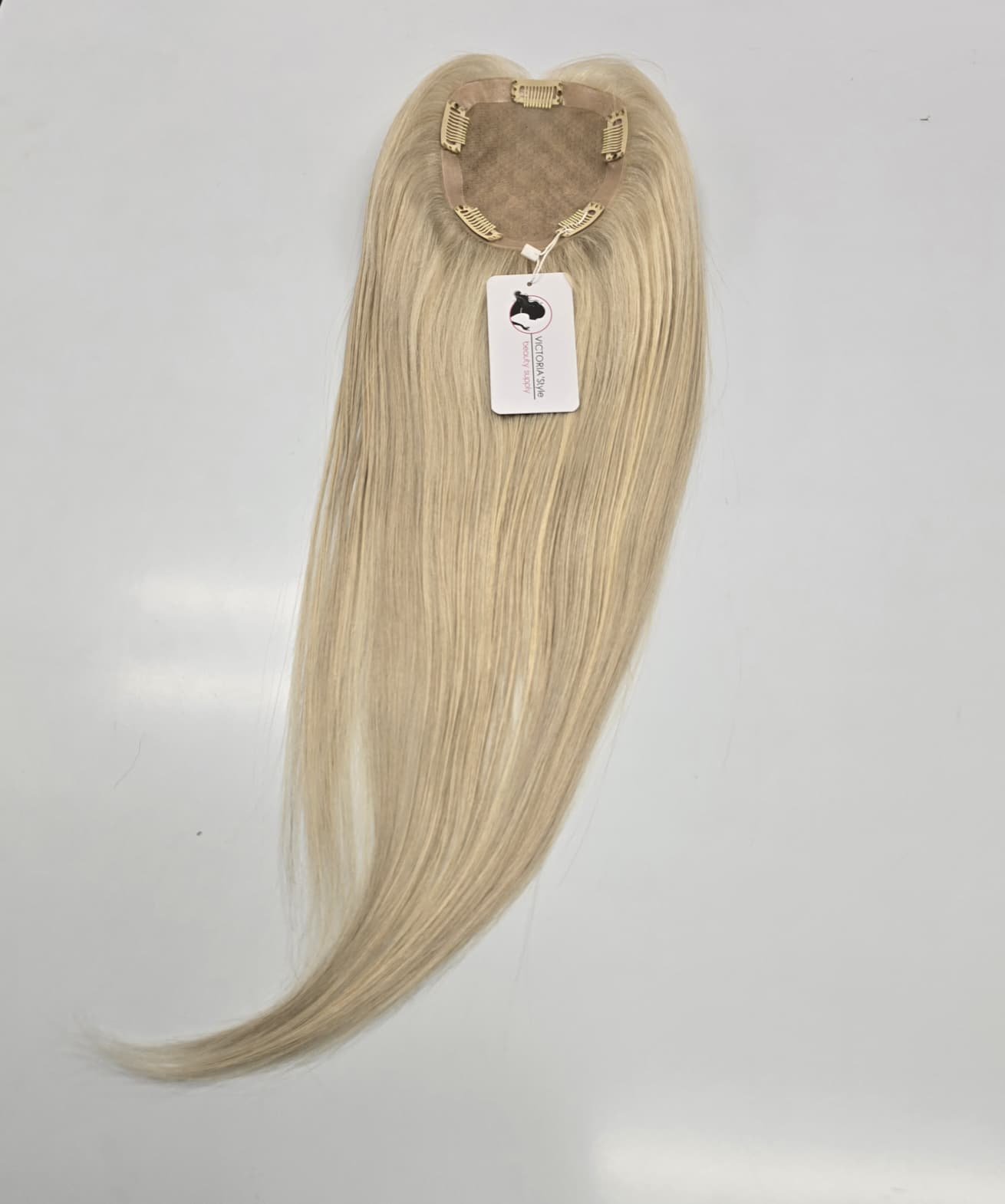 22" 5x5 Hair Topper - Color #60 Ash Blonde - Image 2